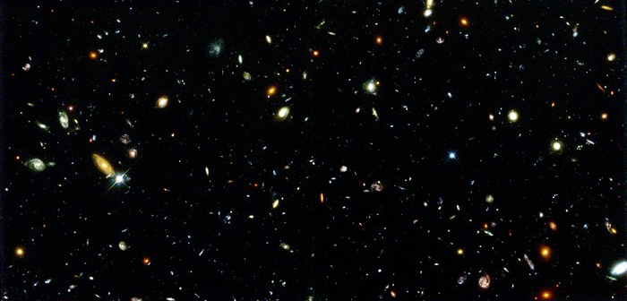The Deep Space Field - hundreds of galaxies in the black of space
