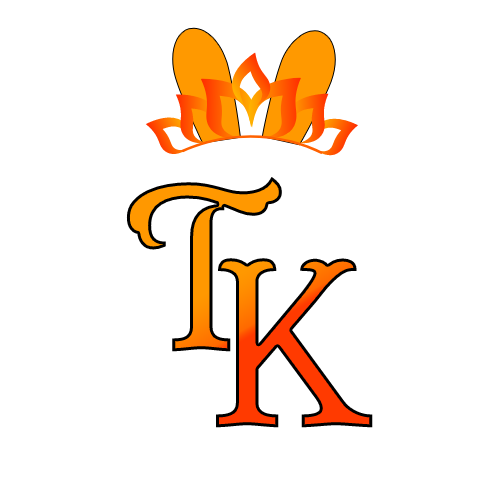 Royal Monogram of Prinx Tempest: a fiery TK surmounted by a fire crown with orange bunny ears