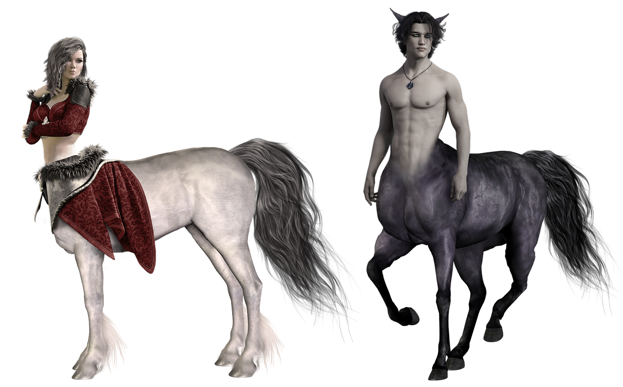 A male and a female centaur