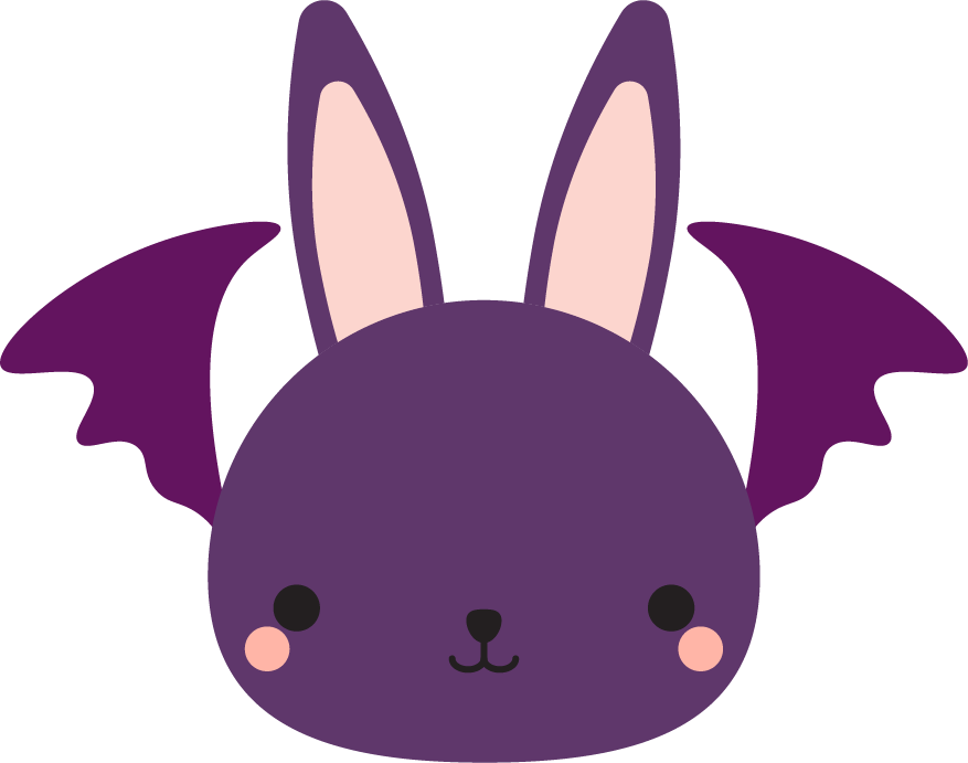 A cute image of a purple bunny with dragon wings
