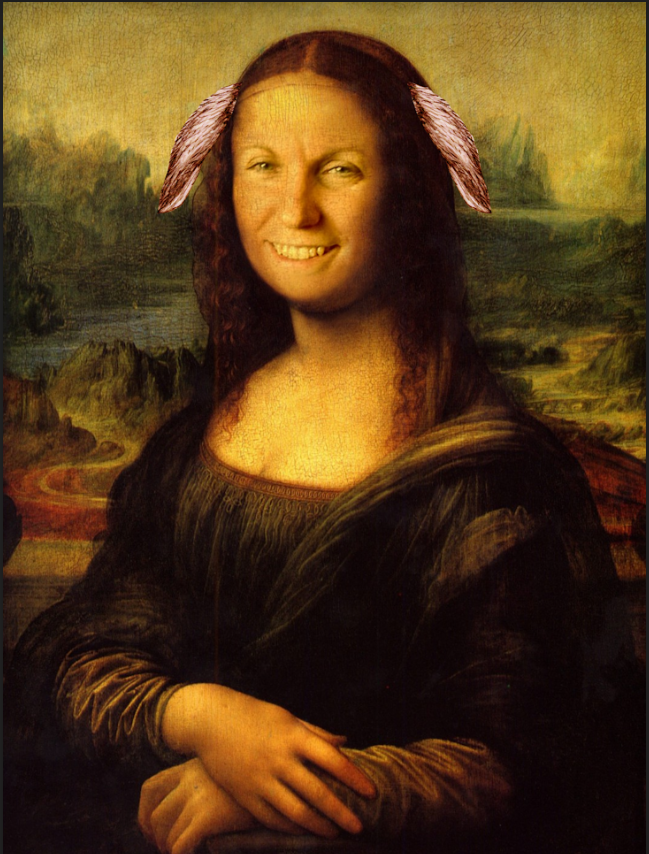 The Mona Lisa, only with the face of Sable Aradia and bunny ears edited onto it